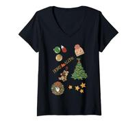 Donna Home Alone Ornaments Natale Maglietta con Collo a V