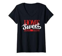 Donna Home Alone Sweet Natale Maglietta con Collo a V