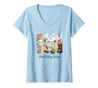 Donna Home Sweet Home Accogliente Portico Country Vibes Maglietta con Collo a V