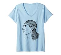 Donna Honduras Billete Catracho Latino Honduras Copan Indio Maya Maglietta con Collo a V