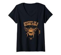 Donna HoneyBee Bee Lover - Simpatica anatomia di un Bumblebee Meme divertente Maglietta con Collo a V