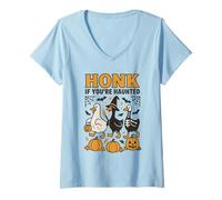 Donna Honk If You're Haunted Goose Costume di Halloween Maglietta con Collo a V