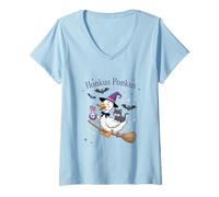 Donna Honkus Ponkus Duck Cat scopa scopa Pozione Fun Maglietta con Collo a V