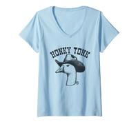 Donna Honky Tonk Goose Maglietta con Collo a V