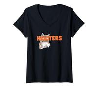 Donna Hooters Throwback Logo Front and Back Maglietta con Collo a V