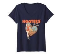 Donna Hooters Western Cowgirl Pinup Girl Howdy Handsome Funny Maglietta con Collo a V
