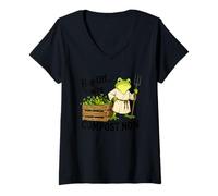 Donna Hop off You Are Compost Now Maglietta con Collo a V