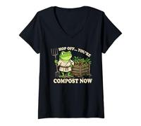 Donna Hop off You Are Compost Now Maglietta con Collo a V