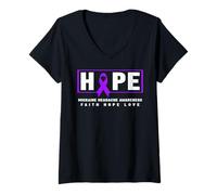 Donna Hope Emicrania Headache Awareness Shirt - Emicrania Headache Maglietta con Collo a V
