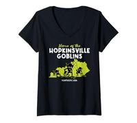 Donna Hopkinsville Goblins Kentucky State Funny American Cryptid Maglietta con Collo a V