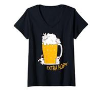 Donna HOPPY Birra Diversità HOP Drink Responsabilmente Non Versare Maglietta con Collo a V