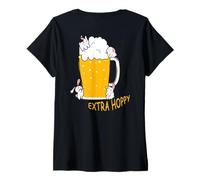 Donna HOPPY Birra Diversità HOP Drink Responsabilmente Non Versare Maglietta con Collo a V