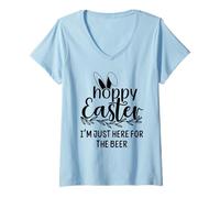 Donna Hoppy Easter Sign,Some Bunny Needs Beer Easter Drinking Hour Maglietta con Collo a V