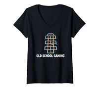 Donna Hopscotch Old School Gaming Maglietta con Collo a V
