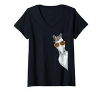 Donna Horse Lover per Bambini Equitazione Rodeo Horse Maglietta con Collo a V