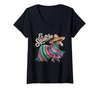 Donna Horse Stuff El Squatcho Cavalli Selvaggi Equitazione Divertente Cavallo Maglietta con Collo a V