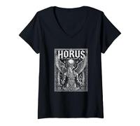 Donna Horus Occhio sopra Il Regno Mitologia Egiziana Maglietta con Collo a V