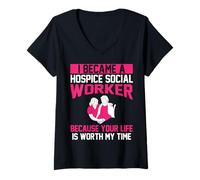 Donna Hospice Social Worker Apparel - Miglior Design dei Lavoratori Maglietta con Collo a V