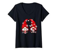 Donna Hot Cocoa Xmas Gnomes for Funny Matching Family Christmas Maglietta con Collo a V