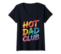Donna Hot Dad Club Maglietta con Collo a V