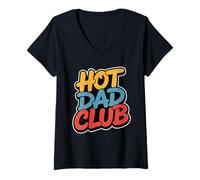 Donna Hot Dad Club Maglietta con Collo a V