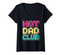 Donna Hot Dad Club Maglietta con Collo a V