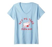 Donna Hot Pu Tang Sushi Bar Maglietta con Collo a V