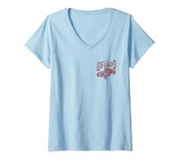 Donna Hot Rod Auto Automotive Nostalgia Distressed Retro Design Maglietta con Collo a V