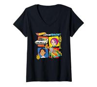 Donna Hot Wheels Let's Race - Luminosità e ASSE Maglietta con Collo a V