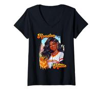 Donna Houston Girl I Love Houston Hottie da Donna Carina Maglietta con Collo a V