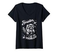 Donna Houston Io Sono Il Problema Funny Raccoon Maglietta con Collo a V