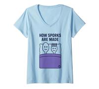 Donna How Sporks Are Made Maglietta con Collo a V