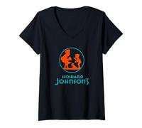Donna Howard Hotel Johnsons Ristorante Retro Vintage Maglietta con Collo a V