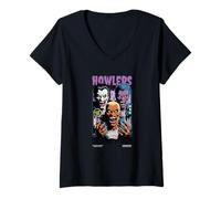 Donna Howlers of The Moon - Halloween Anni '80 Style Horror Maglietta con Collo a V