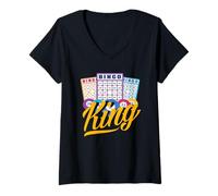 Donna Hub per appassionati di Bingo King Bingo Player Maglietta con Collo a V
