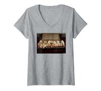 Donna Hugh HEFNER con Playboy Bunnies 2002 di Michael Grecco Maglietta con Collo a V