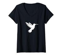 Donna Hummingbird - Birder minimalista Birding Bird Watching Maglietta con Collo a V
