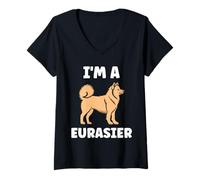 Donna Humor Eurasier Dog Simple I'm a Eurasier Maglietta con Collo a V