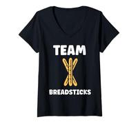 Donna Humor Small Bread Breadstick Simple Team Breadsticks Maglietta con Collo a V