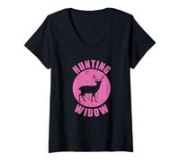 Donna Hunting Widow - Rastrelliera da Donna con Alce e Cervi Cacciatori Maglietta con Collo a V