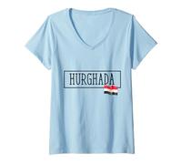 Donna Hurghada City Egypt Country Family Trip Travel Uomo Donna Maglietta con Collo a V