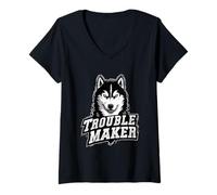 Donna Husky - Trouble Maker | per Veri Personaggi Maglietta con Collo a V