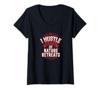 Donna Hustle For My Love Of Nature Retreats Maglietta con Collo a V