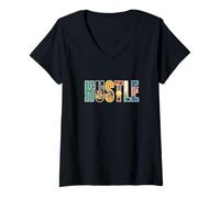 Donna Hustle Imprenditore Imprenditore Imprenditore Maglietta con Collo a V