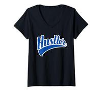 Donna Hustler Sport Style Sty Money Hustle Maglietta con Collo a V