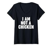 Donna I AM NOT A CHICKEN Maglietta con Collo a V