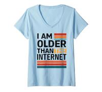 Donna I Am Older Than The Internet Divertente Retro Humor Meme Floppy Maglietta con Collo a V