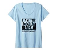 Donna I am The leggendary Shirt, Idea Regalo per Adam Maglietta con Collo a V