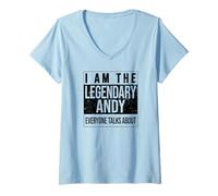 Donna I am The leggendary Shirt, Idea Regalo per Andy Maglietta con Collo a V