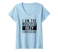 Donna I am The leggendary Shirt, Idea Regalo per Riley Maglietta con Collo a V